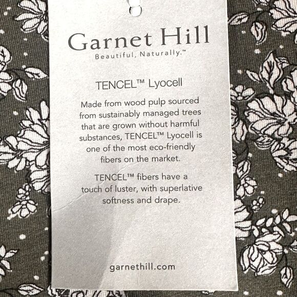 Garnet Hill Olive Dot Floral Seamed Knit Trapeze Dress Size Small NWOT - Picture 7 of 11